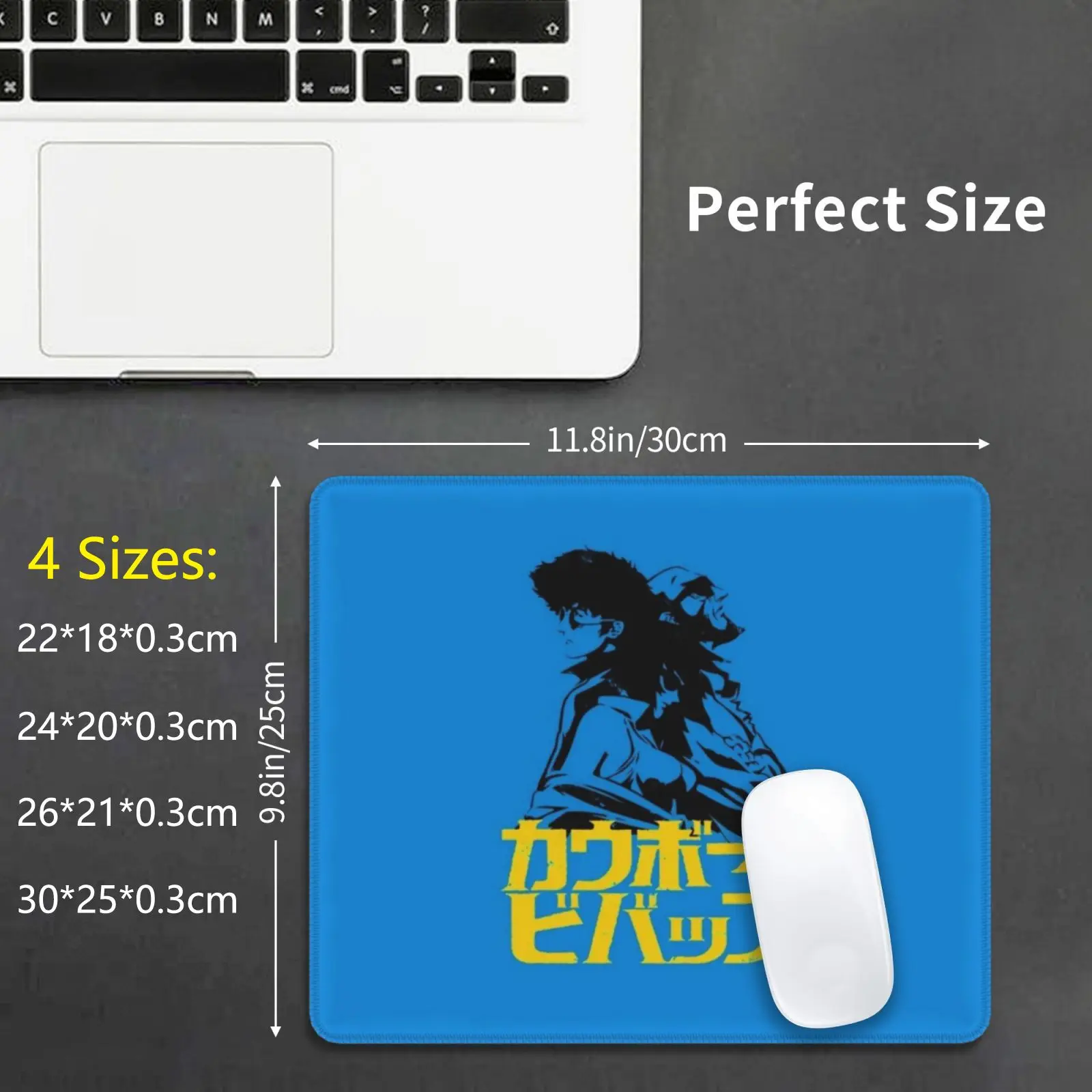 001b Space Cowboy Mouse Pad DIY Print Cowboy Bebop Anime Write Manga Yexart Spike Faye Jet Valentine