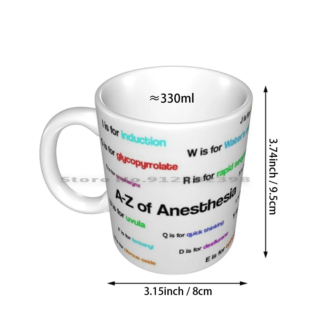 A To Z Of Anesthesia / Anaesthesia Ceramic Mugs Coffee Cups Milk Tea Mug Anaesthesia Anaesthetist Anesthetist Anesthetics