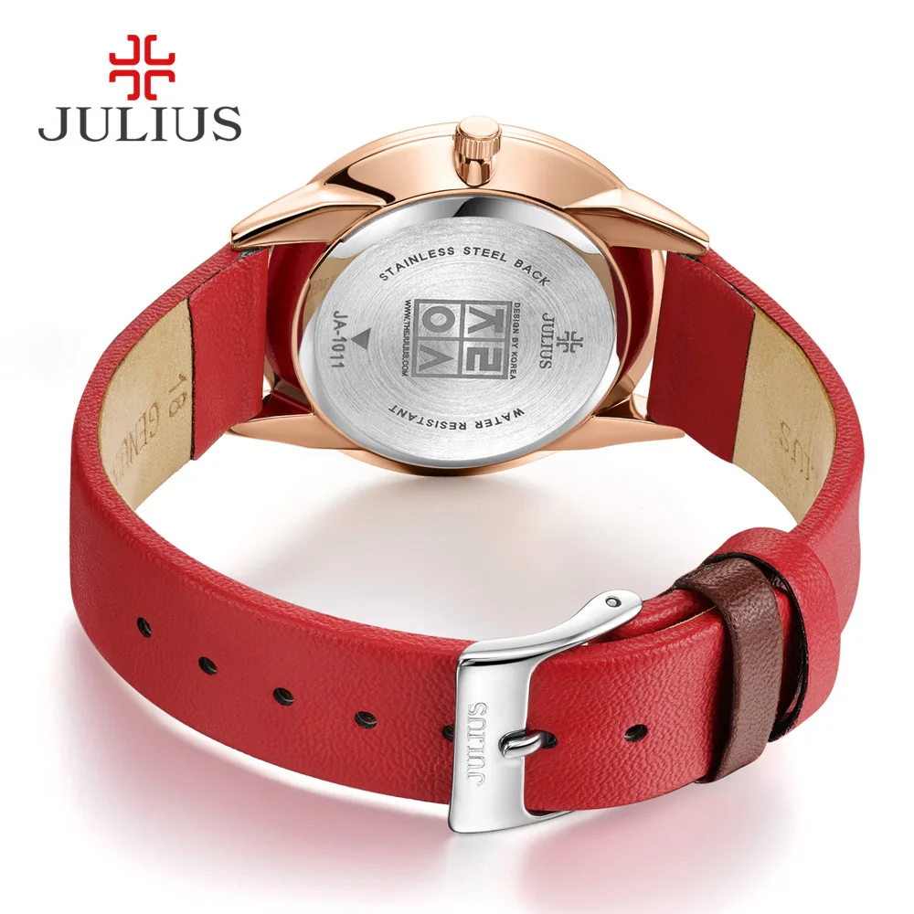 Julius Lady Women\'s Watch Japan Quartz Elegant Classic Fashion Simple Hours Bracelet Real Leather Girl Birthday Gift No Box