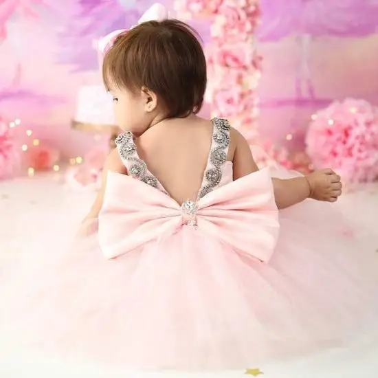 Vestido de princesa para bebé, 1, 2, 3, 4 y 8 años, para fiestas de primer cumpleaños, bautizo