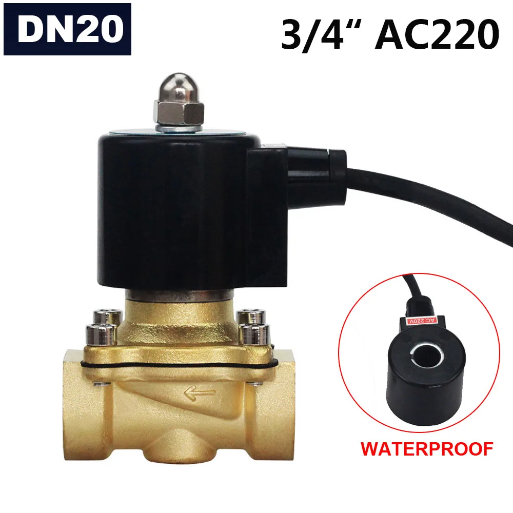 

3/4'' Waterproof Normally Closed Solenoid Valve with Two Position and 3/4'' Pipe Interface for Underwater Fountain