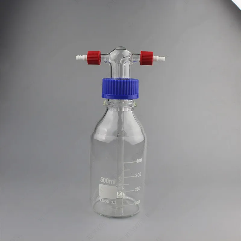 1000ML Gaopeng silicon glass buffer bottle flow liquid in and out of bottle ISO GL45 Screw adapter