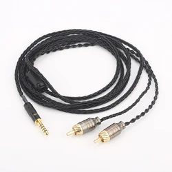 2.5/3.5/4.4mm zrównoważony męski na 2 RCA męski kabel Audio HiFi Splitter 24AWG OCC posrebrzany kabel do odtwarzacza słuchawkowego