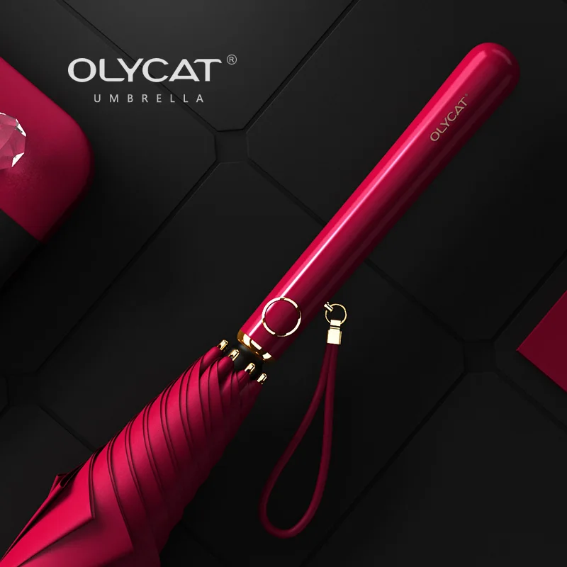 

OLYCAT 8k Umbrella Outdoor Designer Umbrella Summer Umbrella Clear Umbrella Women 5 Color Sunny and Rainy Travel Red Pink