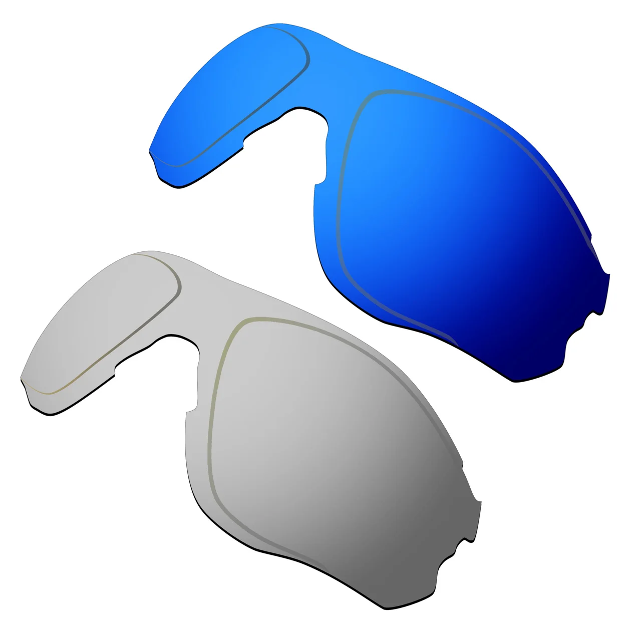 HKUCO Polarized Replacement Lenses For EVZero Path Sunglasses Blue/SIlver 2 Pairs