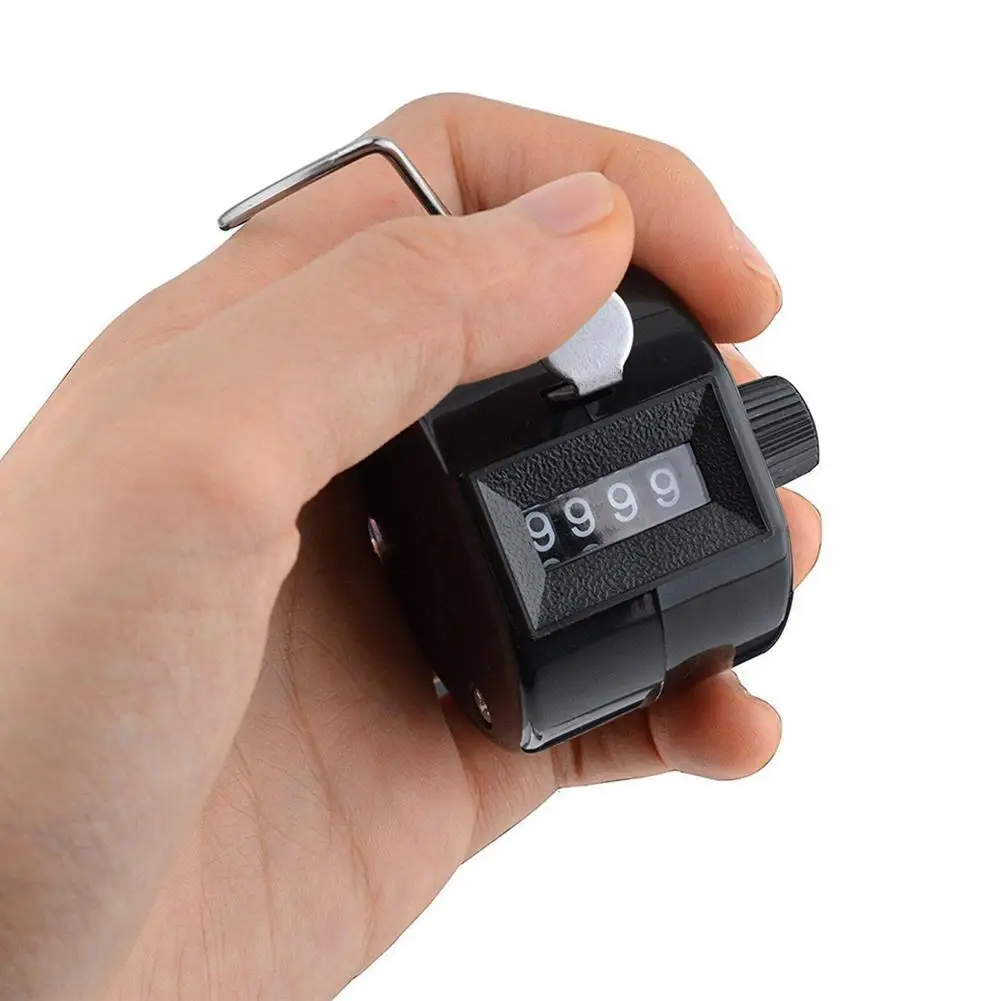 แบบพกพา 4 หลักคู่มือ Mechanical คลิก Hand Tally Counter Clicker เครื่องมือ 0000 ถึง 9999 Contador เครื่องมือ