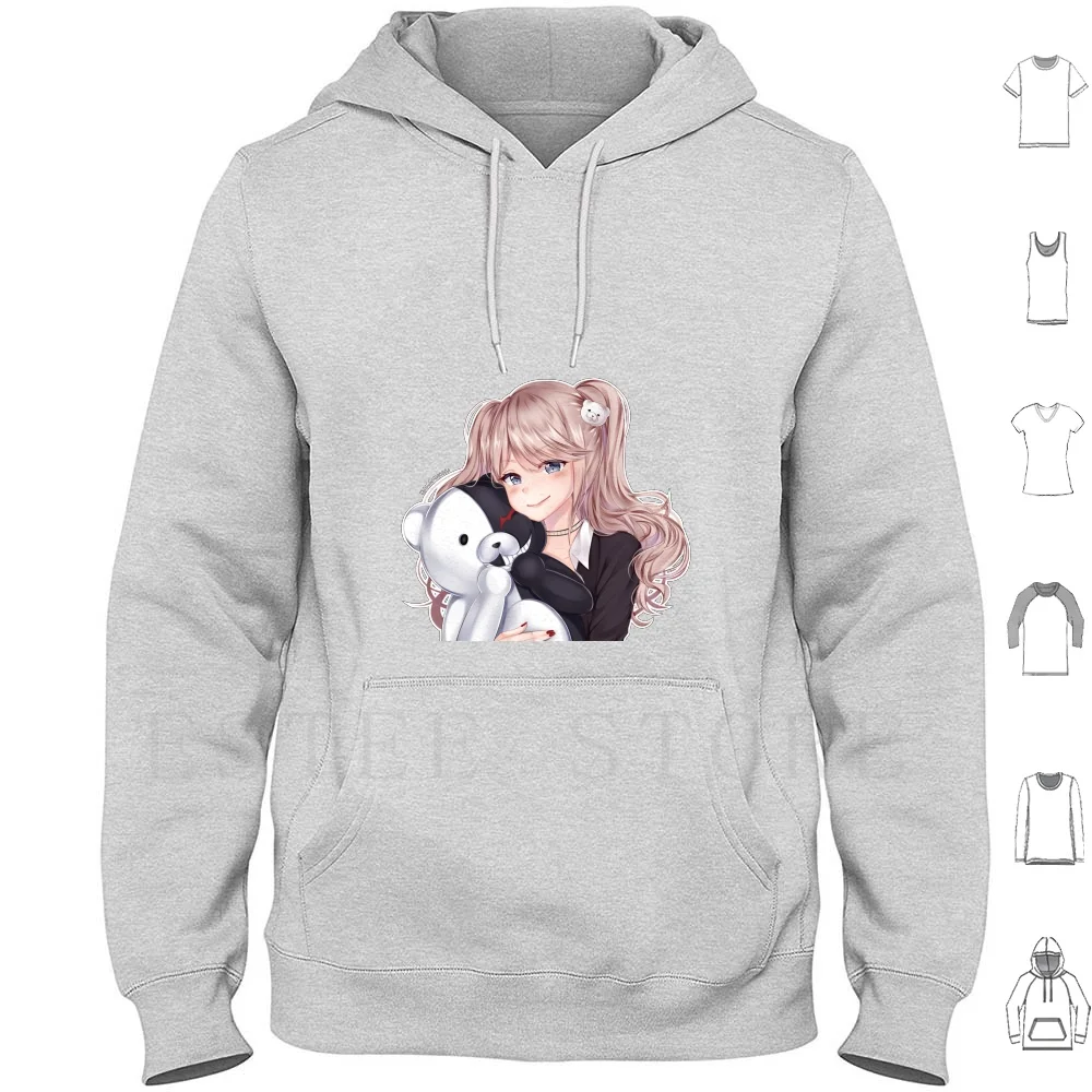 Dangan Ronpa-Junko Enoshima Hoodies Long Sleeve Anime Dangan Ronpa Junko Enoshima Monokuma Monobear Dangan Ronpa