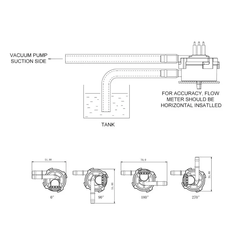 5-18V 6Mm Hose Barb Cấp Cảm Biến Lưu Lượng Nước 75-570 Ml/phút 3% Err Uống máy Nước Nóng Cà Phê