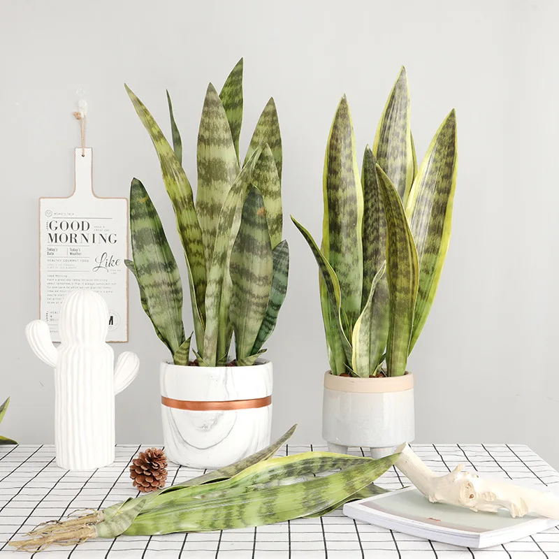 Plantas artificiales para decoración de jardín, ramas de Sansevieria de plástico, bonsái para exteriores, DIY