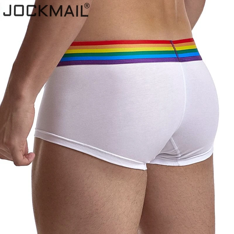 Sexy Boxer Men Gay Underwear Cotton Rainbow Mesh Thermal Underpants Shorts Pijama Cuecas Masculinas Calzoncillos Hombre Slip