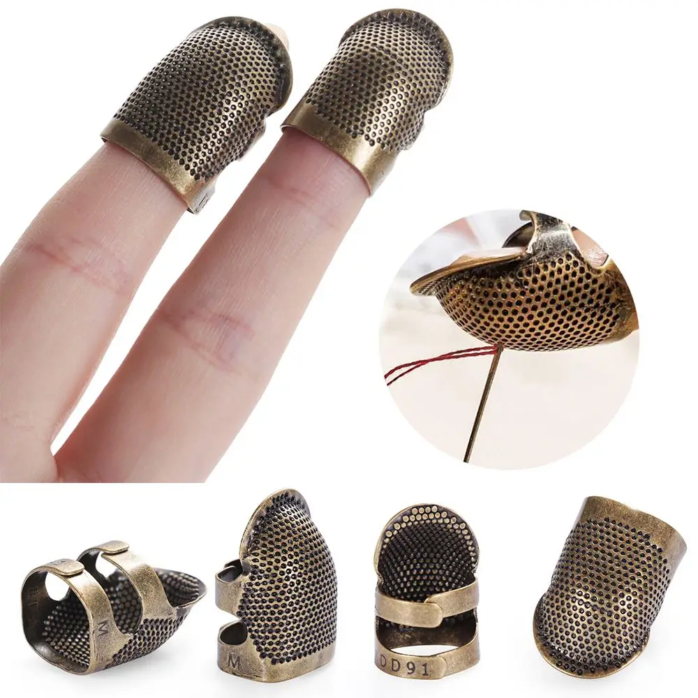 Home Vintage Gold Handworking Needle Thimble Finger Protector Metal Antique Ring