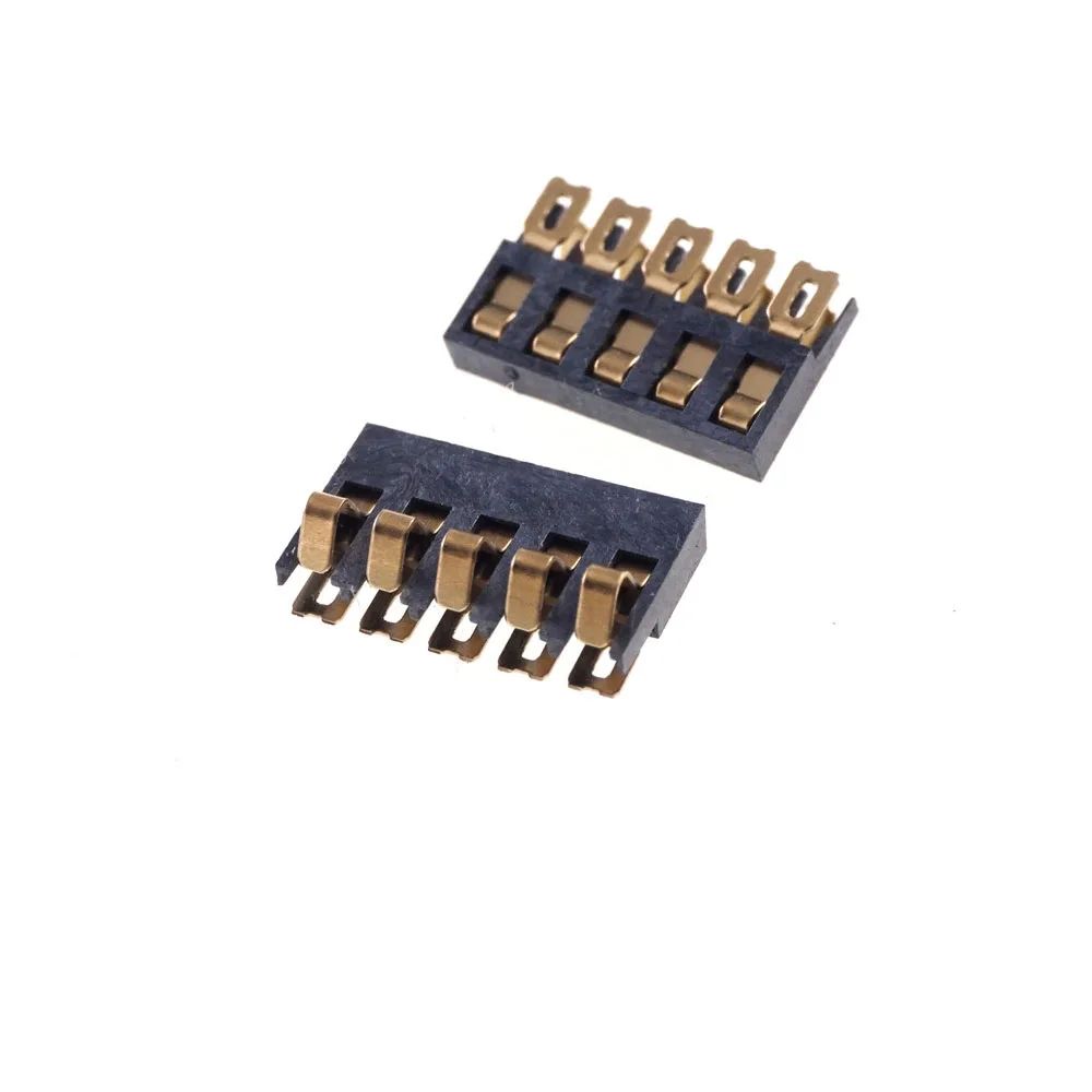 

50 Pcs Surface Mount Spring Battery Connector 5 Pins 2.0 MM Pitch Male Contact 12V 2.0A SMT Power Charger RoHS Reach Cut Tape