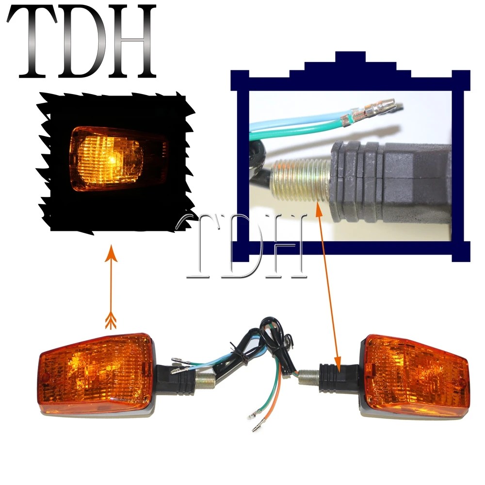 2x 4x 12V Motorcycle Front/Rear Turn Signal Indicator Light E3 Emark Turning Amber Yellow Flashing Blinker Lamp For MZ ETZ 251