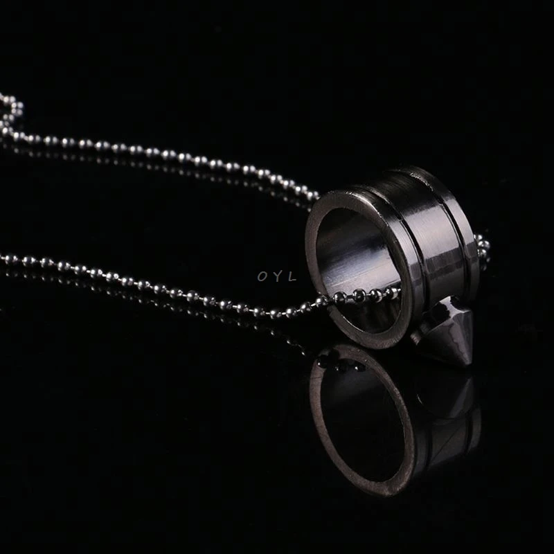 Tungsten Steel Self Defense Supplies Ring Women Men Safety Survival Finger Ring with Chain Tool