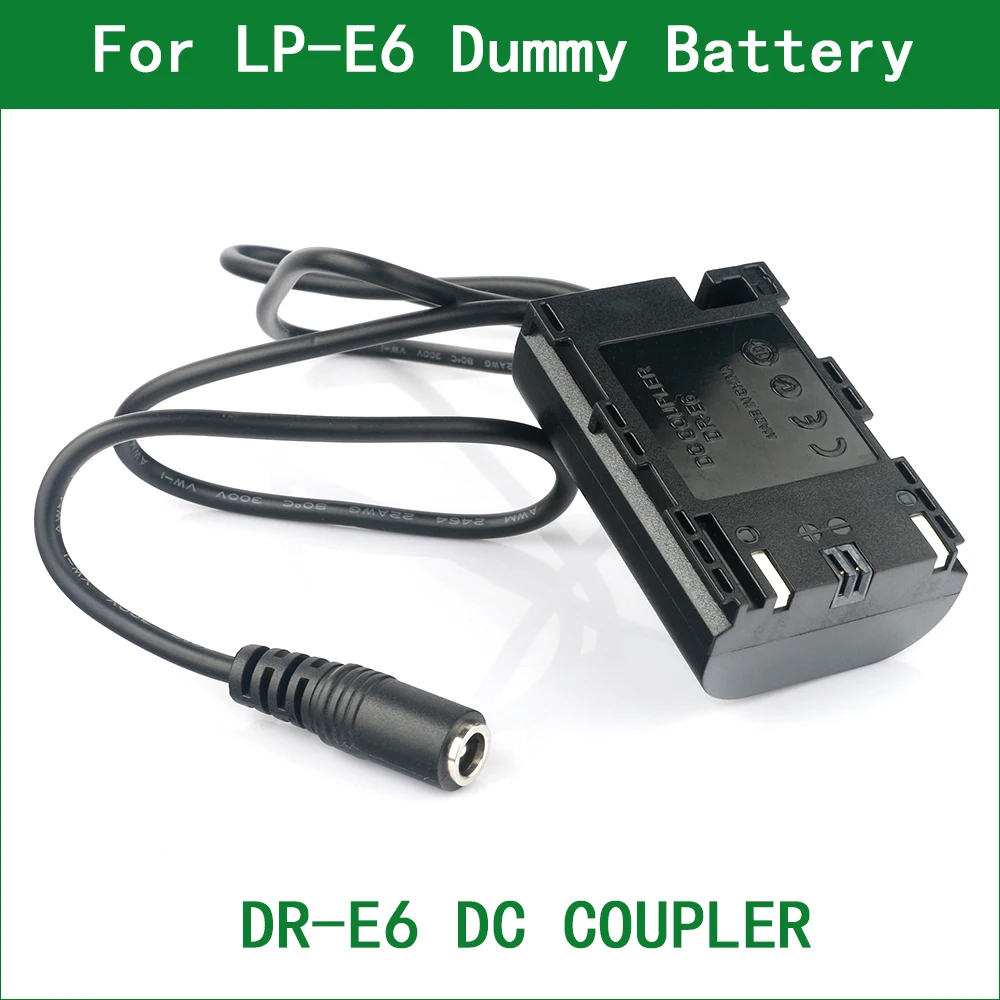 

LP-E6 LP E6 E6N Dummy Battery DR-E6 DC COUPLER for Canon EOS 6D 7D 60D 70D 80D 90D R R5 R6 5DS 5D Mark II