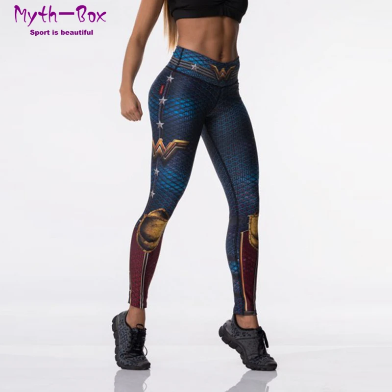 Damskie legginsy sportowe 3D Print elastyczne spodnie do jogi z wysokim stanem superbohater legginsy siłownia Fitness legginsy do biegania spodnie odzież sportowa kobieta