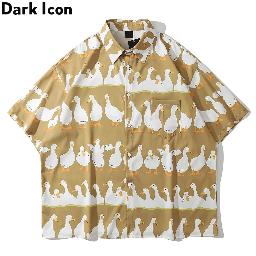 Ícone escuro masculino engraçado, camisa havaiana extragrande estampada, top masculino, férias de verão, 2 cores, 2024
