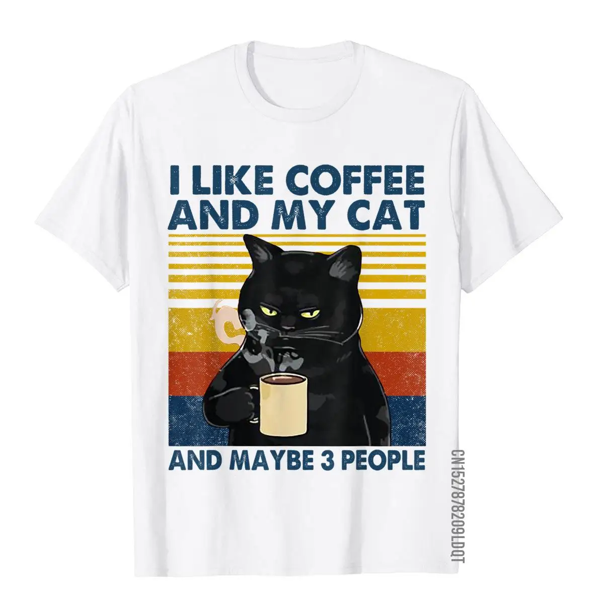 I Like Coffee My Cat And Maybe 3 People Funny Cat Lover Gift T-Shirt Adult New Coming Party Tops Shirts Cotton T Shirt Holiday