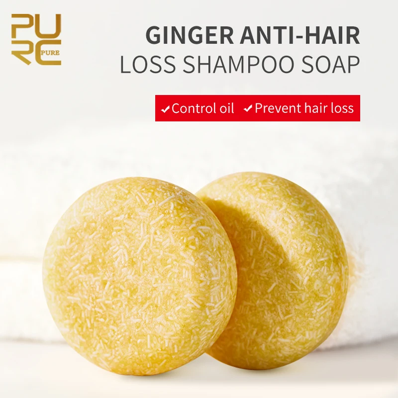 PURC Organic Handmade Cold Processed Ginger Shampoo Bar No Chemicals Vegan