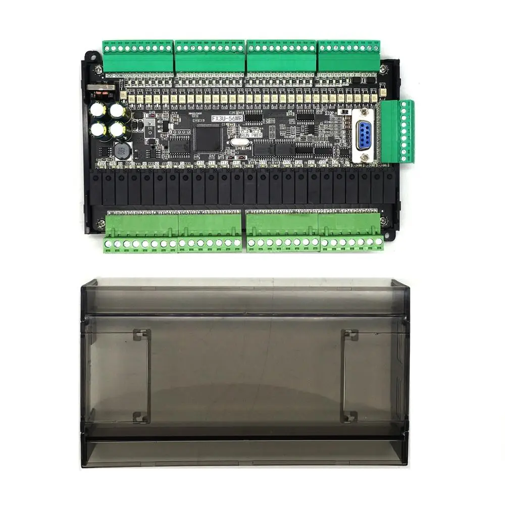 FX3U-56MR 56MT PLC industrial control board Programmable 32 Input 24 Output 6AD 2DA and RTC RS485 Modbus RTU communication