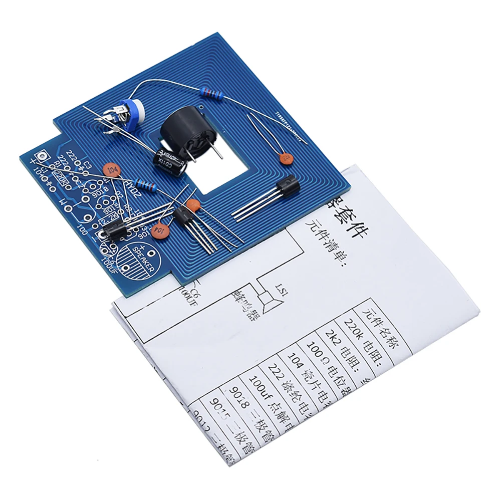 Metal Detector Scanner Unassembled Kit DC 3V-5V Suite Metal Sensor Board Module Electronic DIY Kits PCB Board Buzzer Capacitor