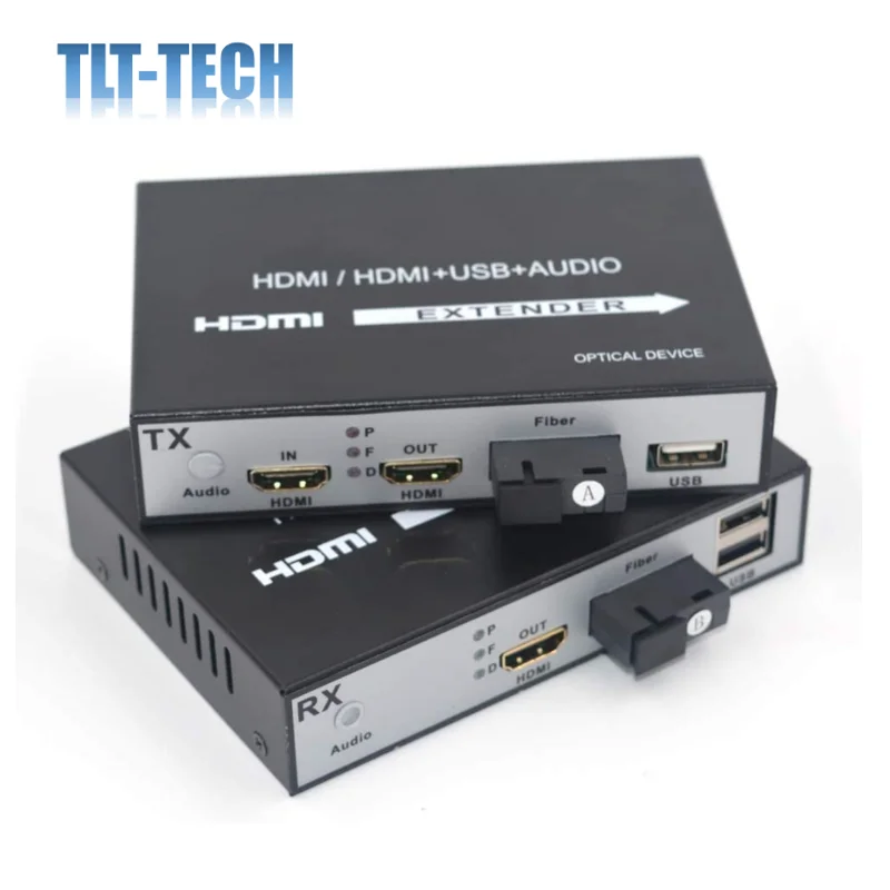 

One pair HDMI KVM Extender over Fiber Optical Support USB keyboard and mouse up to 20KM SC connector