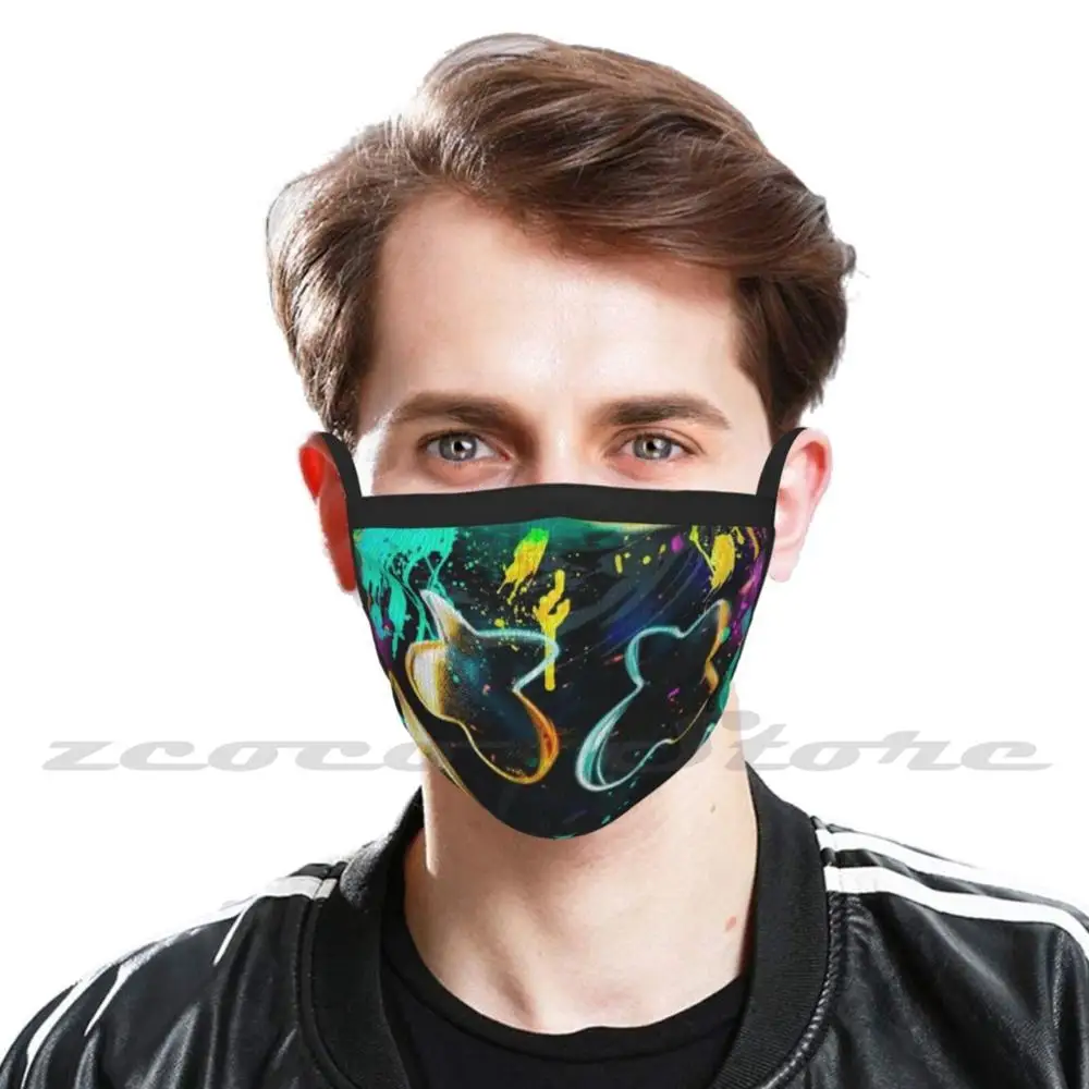 Dj Abstract Mask Adult Child Washable Pm2.5 Filter Logo Creativity Music Fans Selina Gomez Abstract Design Performance Artist