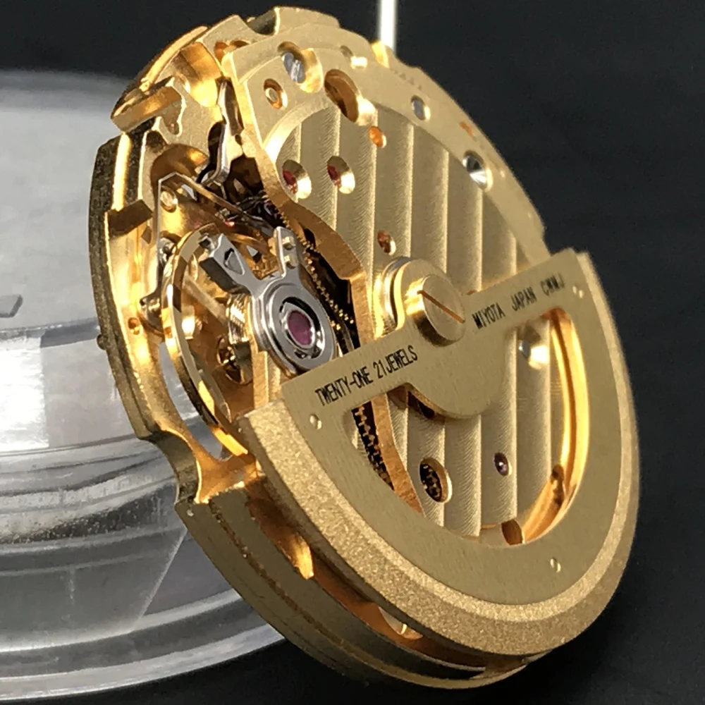 Miyota 82S0 Gold Skeleton Mechanical Movement Japan Automatic Self-winding Movt Parashock 21 Jewels Brand Replacement Part