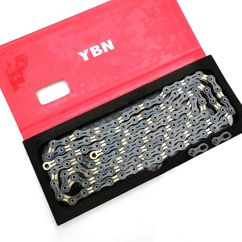 YBN Bicycle Chain Ultralight Black Gold Silver Half All Hollow 10 11 12 Speed Chain MTB Mountain Road Bike Chain for Shimano
