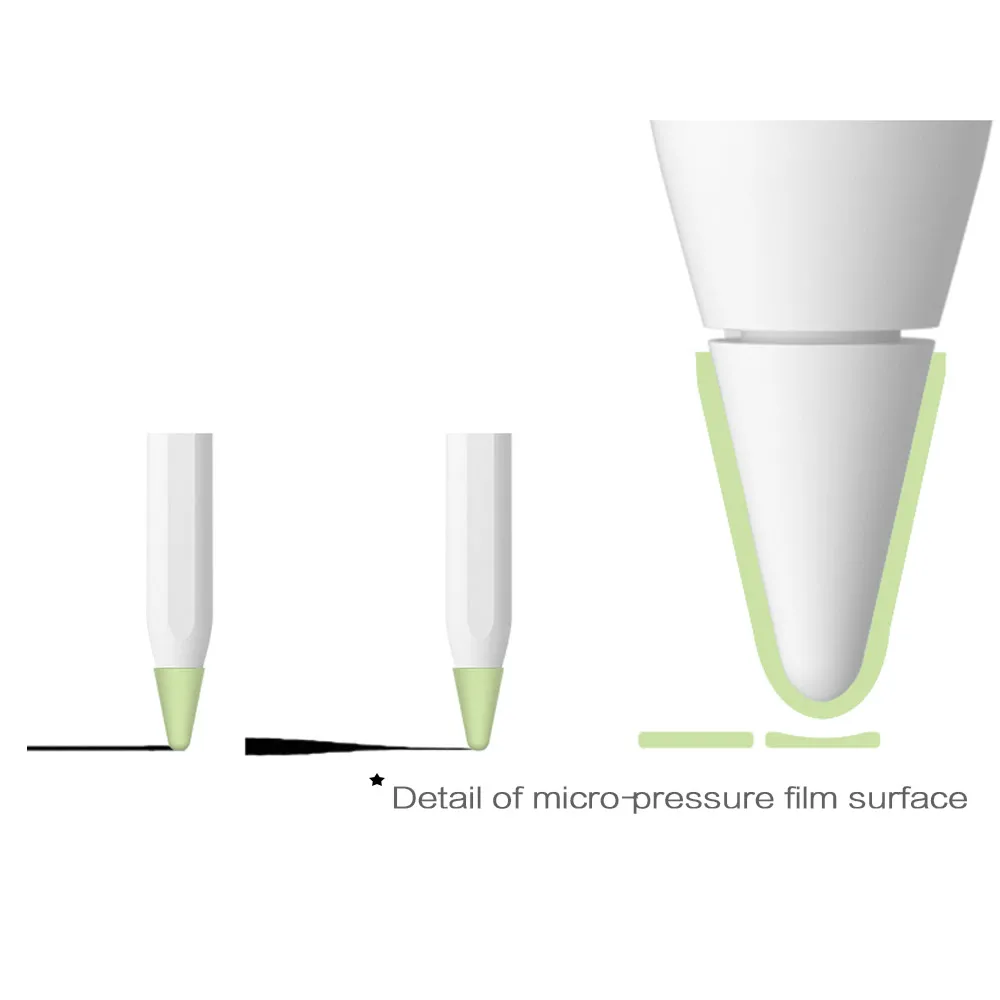 8 pièces housse Compatible avec Apple Pencil 1ère et 2ème génération, plumes en Silicone remplacement pour iPad crayon stylet stylo plume
