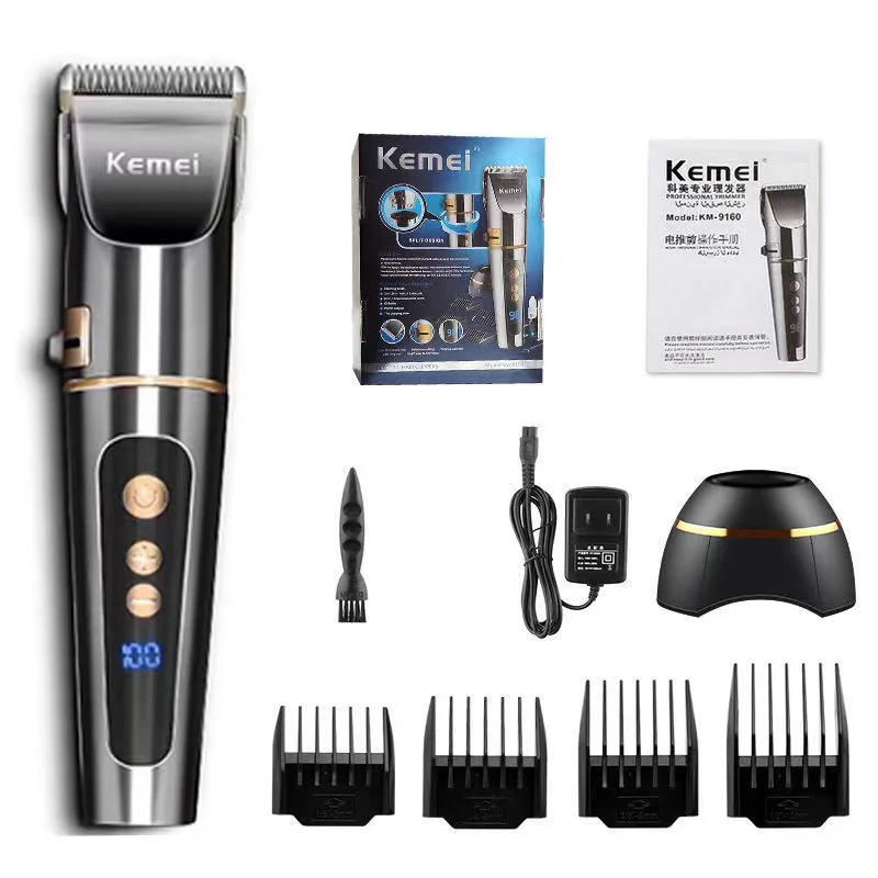 

Kemei 220 V Clipper Professional Hairdressing Equipment Man Hair Cutting Machine for Barber Kimei Kernei Razor Kemel Male Cutter