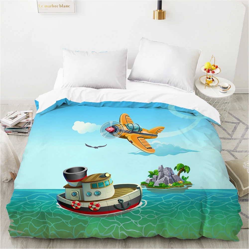 

Car Cartoon Kids Duvet cover Quilt/Blanket/Comfortable Case Bedding for children baby girls 140x200 240x220 for Home ocean