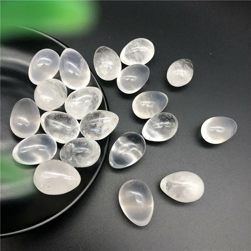 Free Shipping Cute Natural White Clear Quartz Crystal Mini Egg Shaped Stones Healing Reiki Decor Natural Stones and Crystals