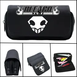 Anime BLEACH Kurosaki ichigo Pencil Case Men Women Make up Cosmetic Bag Student Stationery Multi-function flip Bags Gift