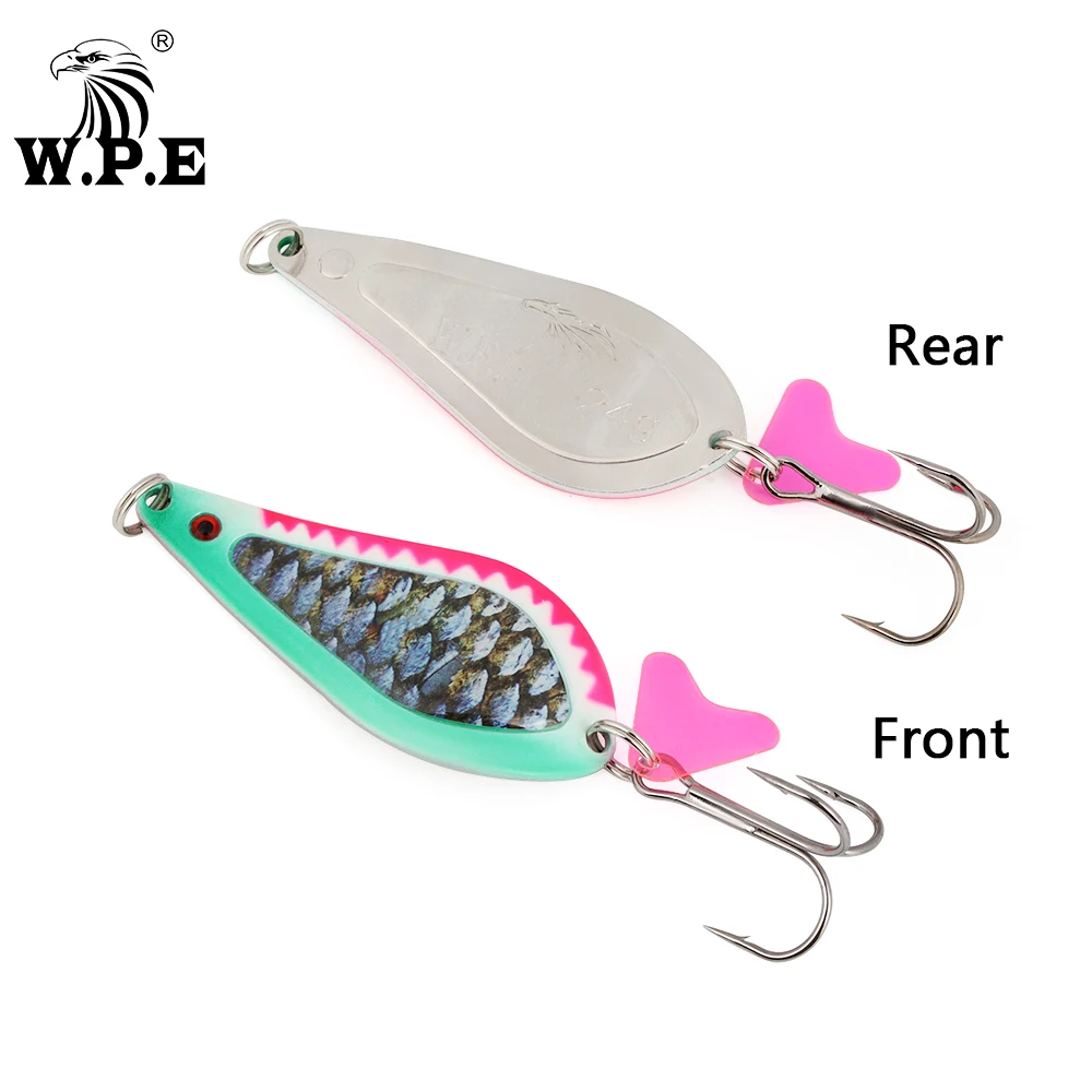 W.P.E Spinner Fishing Lure Metal Spoon Fish Lures 1pcs 21g/24g/32g  Pike Bass Trout Artificial Bait Fishing Tackle Pesca