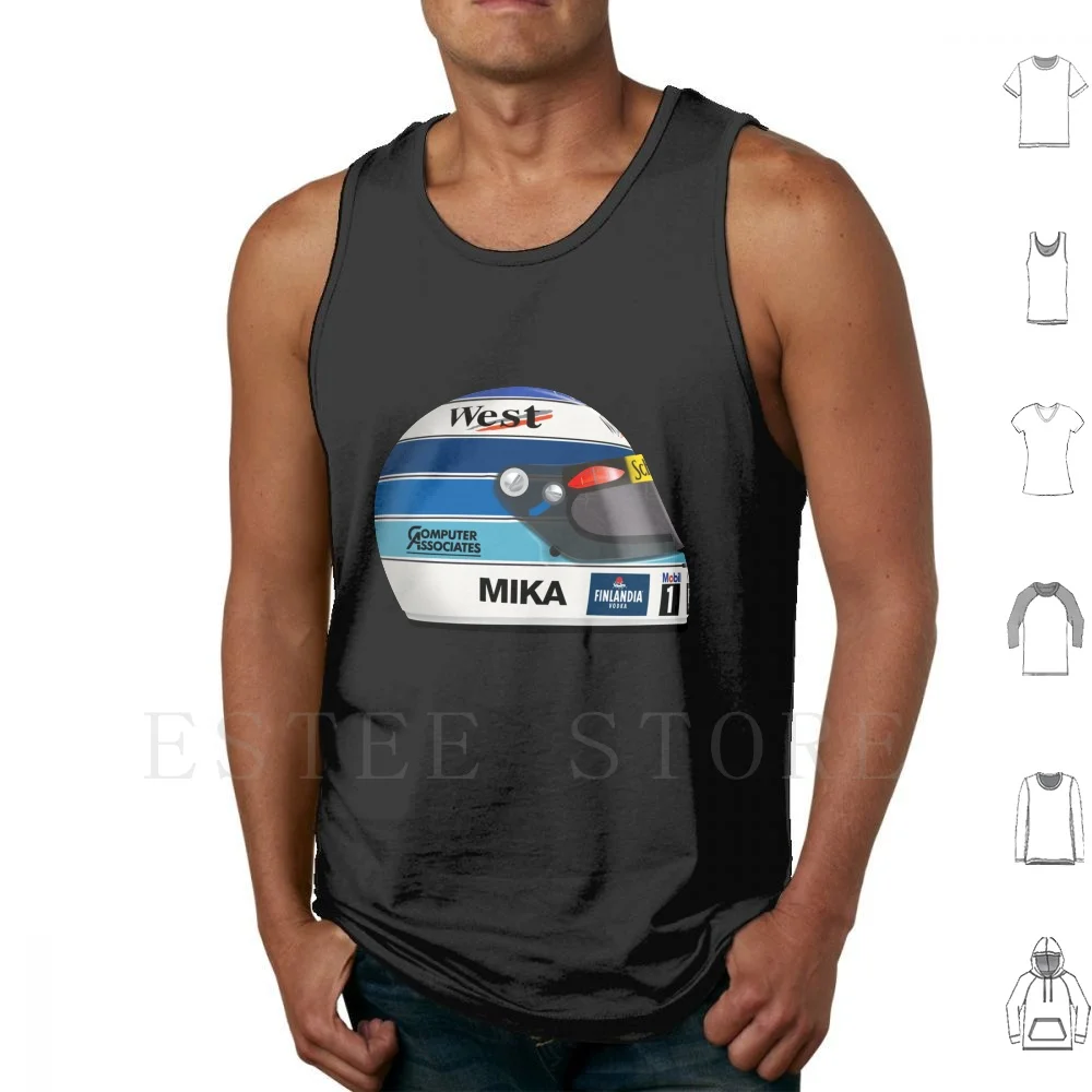 Mika Hakkinen-Helmet Tank Tops Vest Grand Prix Auto Racing Motorsport Mika Hakkinen