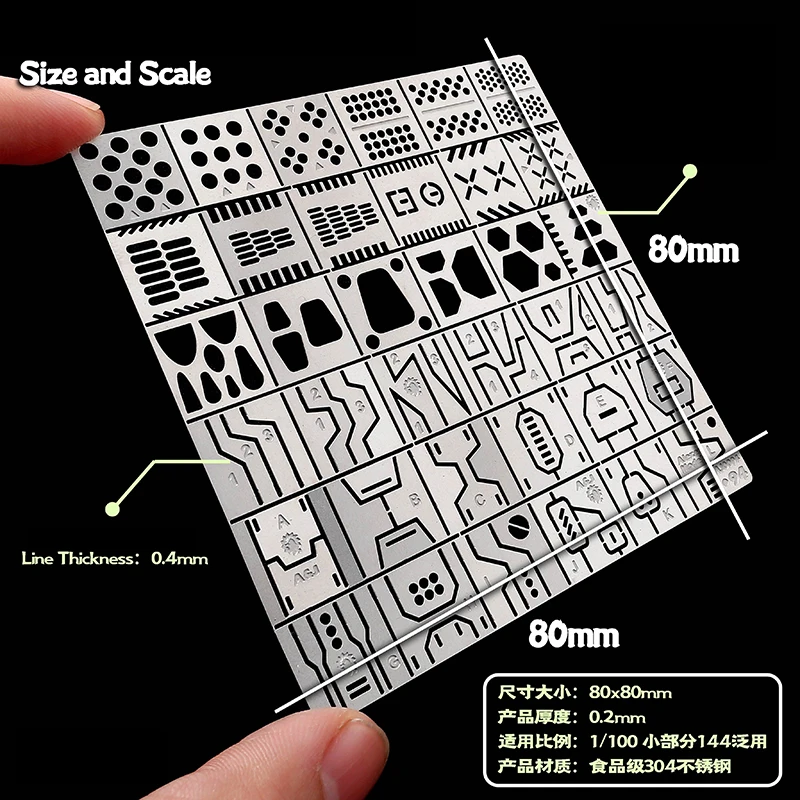 Chip-Shaped Scoring Auxiliary Ruler Tool for Military Model Body Detail Modification AJ0094