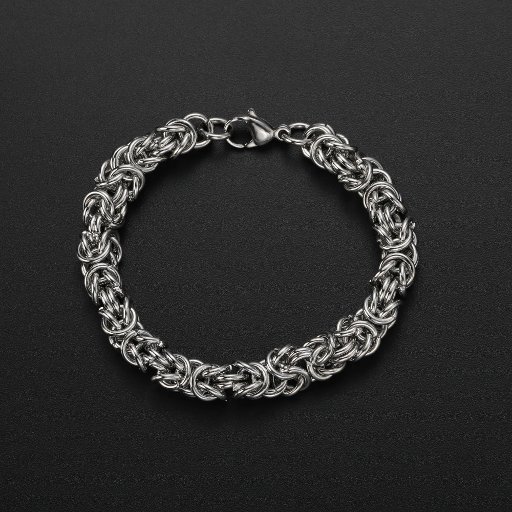 Width 8MM Men Stainless Steel Chain Bracelet Fashion Punk Jewelry Wholesale Price Global Drop shipping