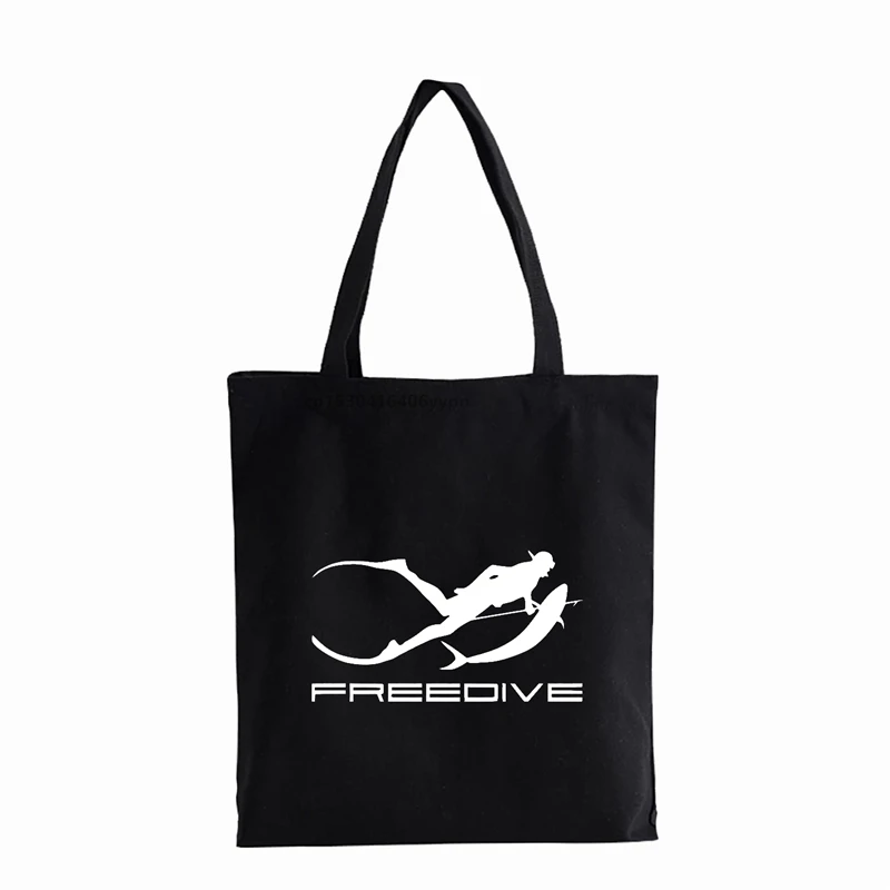 Freedive Druck Teenager Studenten Casual Paket Hand Tasche frauen tasche Unisex Faltbare Shopper leinwand tasche tote tasche Bolsas