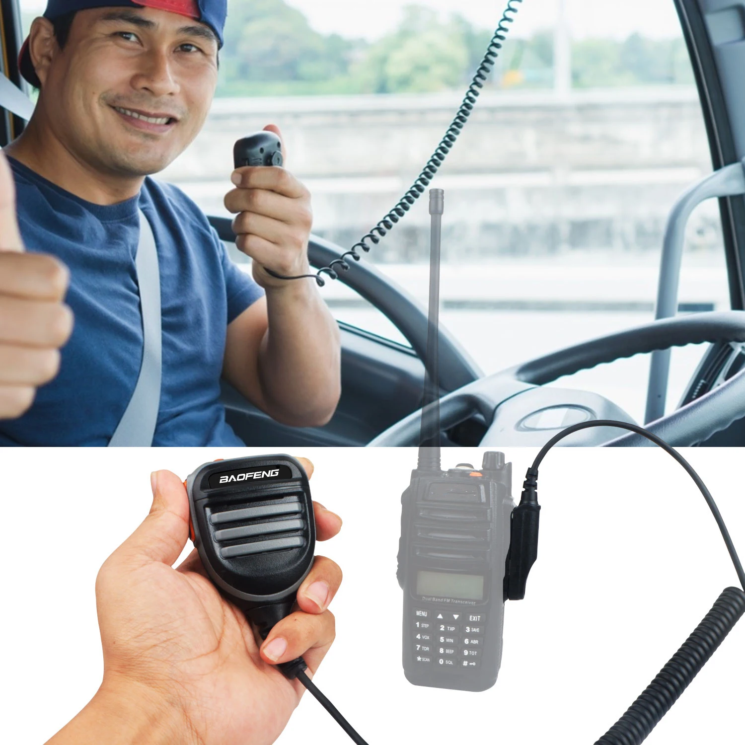 Baofeng Palm Microphone with 1Watt Output Power Internal Speaker  for  UV-9R UV-9R Plus BF-A58 BF-9700 Portable Two Way Radio