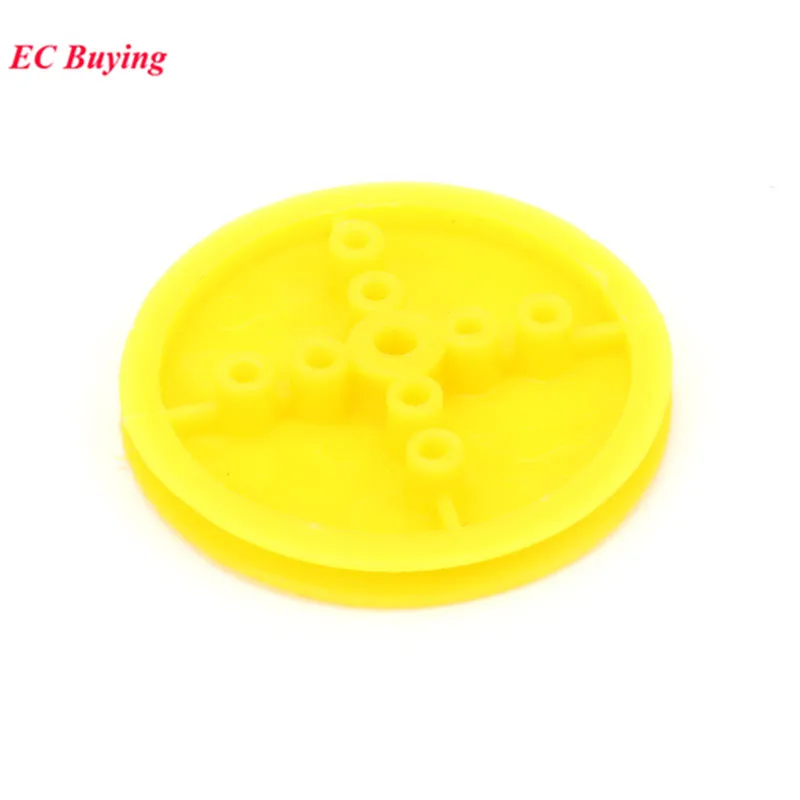 2-50Pcs Intelligent Small Smart Car Yellow Wheel Tire Chassis 40mm Plastic Robot Chassis Rubber Wheel for Toy car tires DC Motor