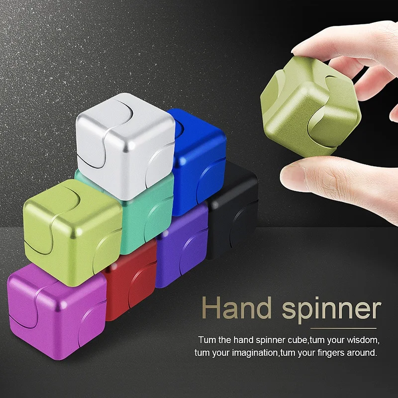 Square Decompression Spinning Top Dice Cube Anti-Anxiety Fingertip Toys Hand FigetS Spinner Early Learning Vent Toys Flipo Flip