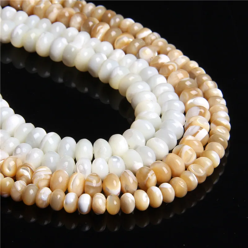 Natural Mother of Pearl Shell Flat Round Beads Trochus Wheel Shape Shell Spacer Original Beads For Jewelry DIY 15\