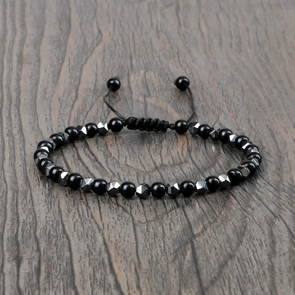 Fahsion Bracelet Irregular Natural Tiger Eye Stone Distance 4mm Bead Bracelet&Bangle for Women Men Counple Yoga New Jewelry Gift