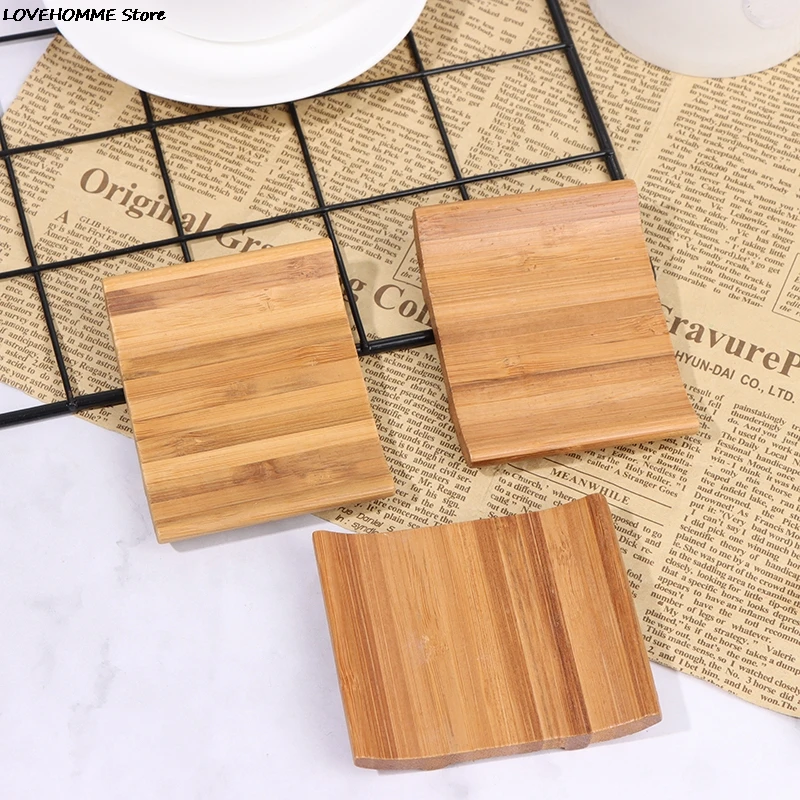 Nutural Bamboo Soap Holder Dish Tray Stylish Vintage Storage Teacup Mat For Home Bathroom Kitchen