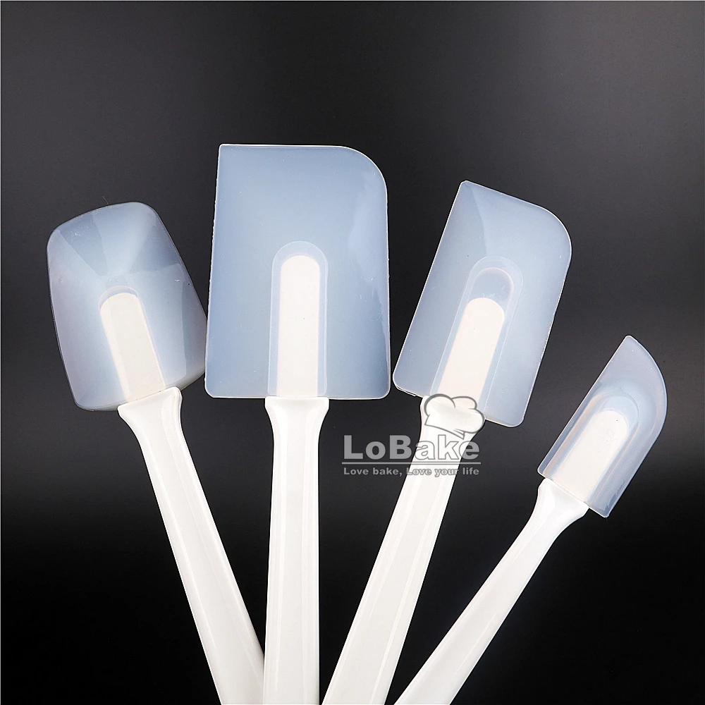 

4pcs fantastic soft silicone spatula PP handle butter spatula pastry dough egg milk mixing tools DIY cake bakery accessories