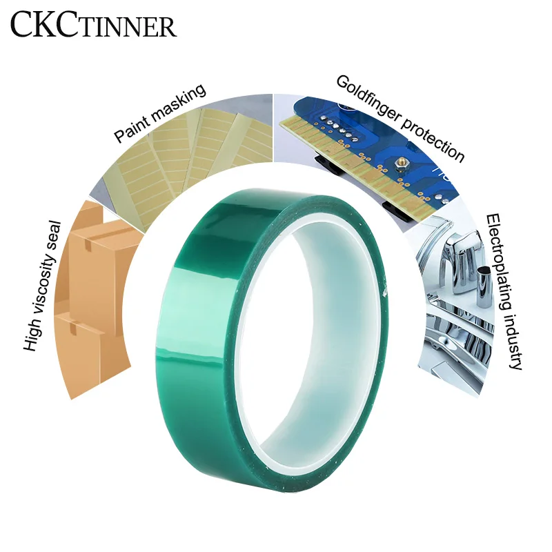 5/6/8/10/12/15/20-80MM x 33M verde resistente alle alte Temperature nastro Kapton poliimmide per attività elettriche/griglie/verniciatura a polvere