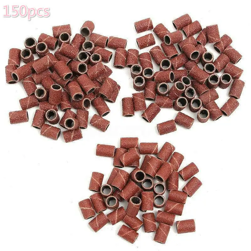 150pcs nastri abrasivi per unghie per punte da trapano per unghie Manicure Pedicure Gel Polish Remover levigatrici per unghie accessori strumento