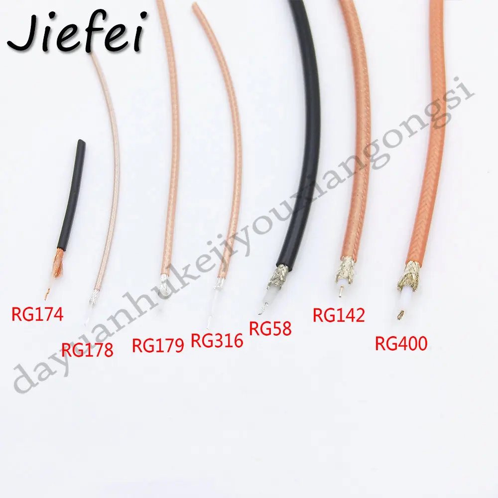 10-20M RG174 RG178 RG179 RG316 RG58 RG142 RG400 Coax Coaxial Cable Lead Low Loss RF Adapter Cord 50/75 OHM Extension Jumper New