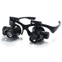 Wear Double Glasses bracket Type magnifier watch repair 8 Lenses led Repair High Magnification Magnifier